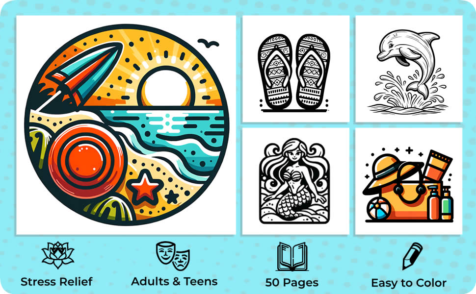 Summer Vibe Big Bold Coloring Book