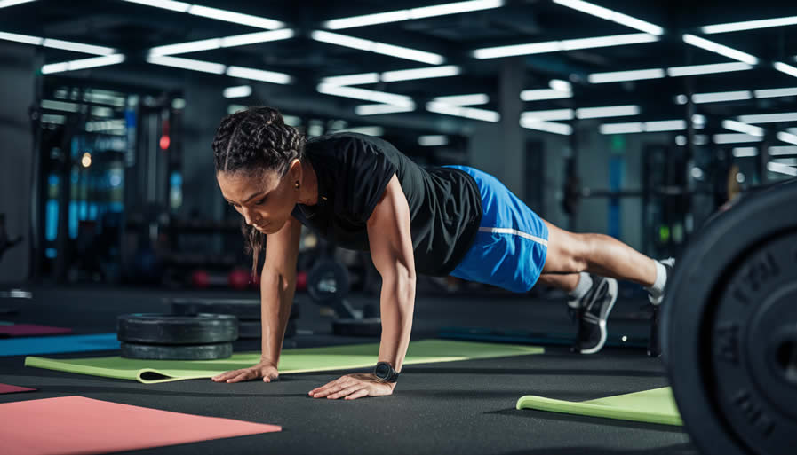 fitness enthusiast performing body weight exercises